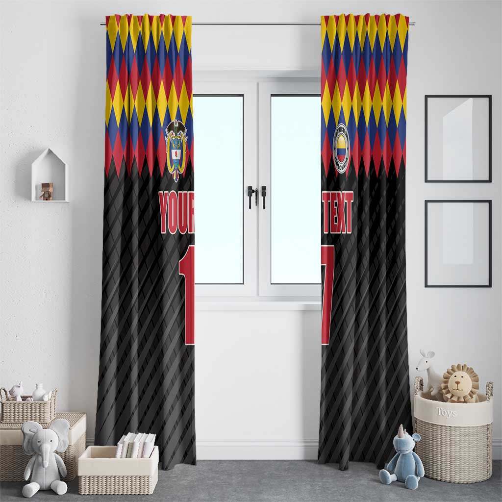 Custom Colombia Football Window Curtain Retro Black Style