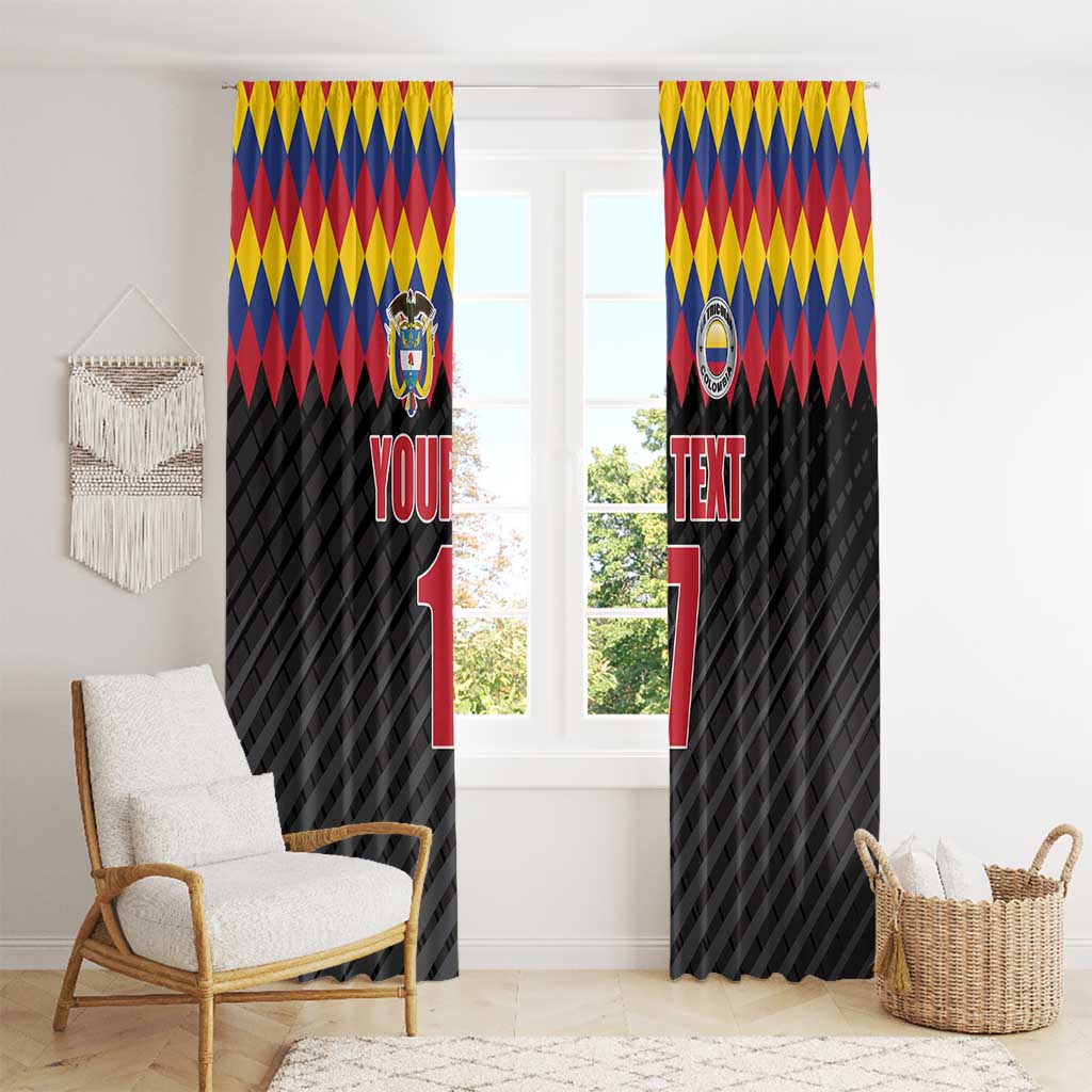 Custom Colombia Football Window Curtain Retro Black Style