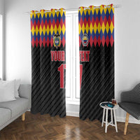 Custom Colombia Football Window Curtain Retro Black Style