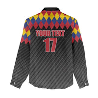 Custom Colombia Football Women Casual Shirt Retro Black Style