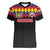 Custom Colombia Football Women V-Neck T-Shirt Retro Black Style