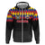 Custom Colombia Football Zip Hoodie Retro Black Style