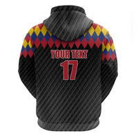 Custom Colombia Football Zip Hoodie Retro Black Style