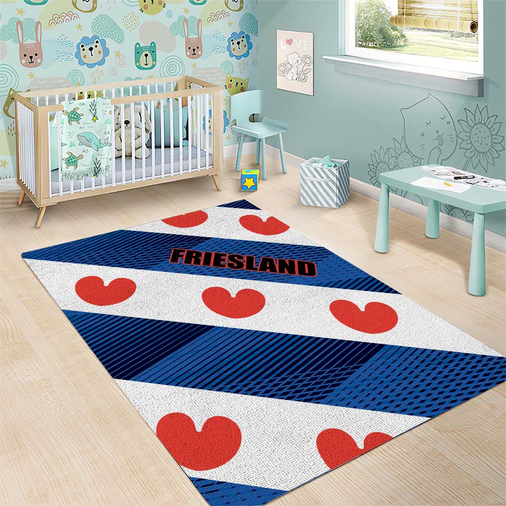 Netherlands Friesland Province Area Rug Flag Style