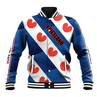 Netherlands Friesland Province Baseball Jacket Flag Style