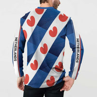 Netherlands Friesland Province Button Sweatshirt Flag Style