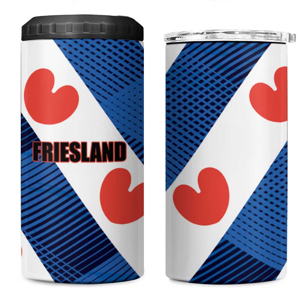 Netherlands Friesland Province 4 in 1 Can Cooler Tumbler Flag Style