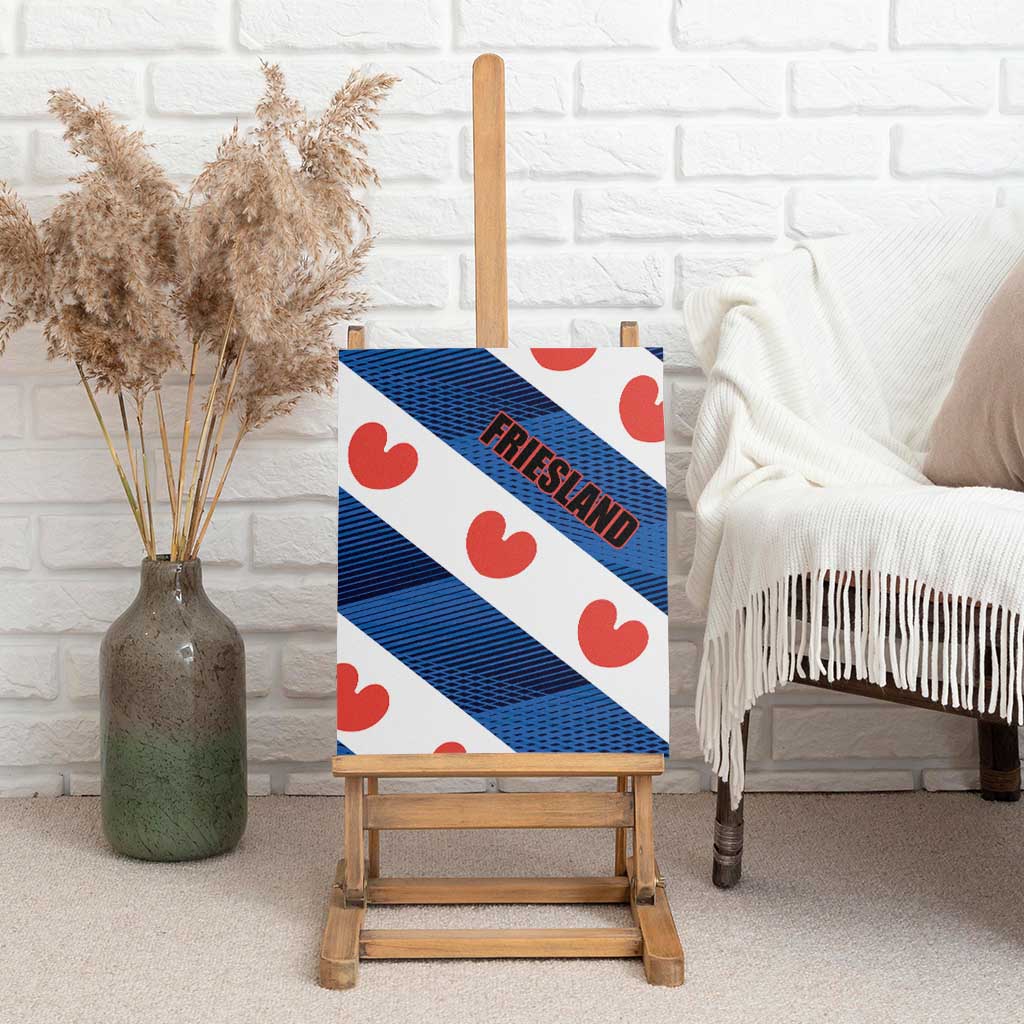 Netherlands Friesland Province Canvas Wall Art Flag Style