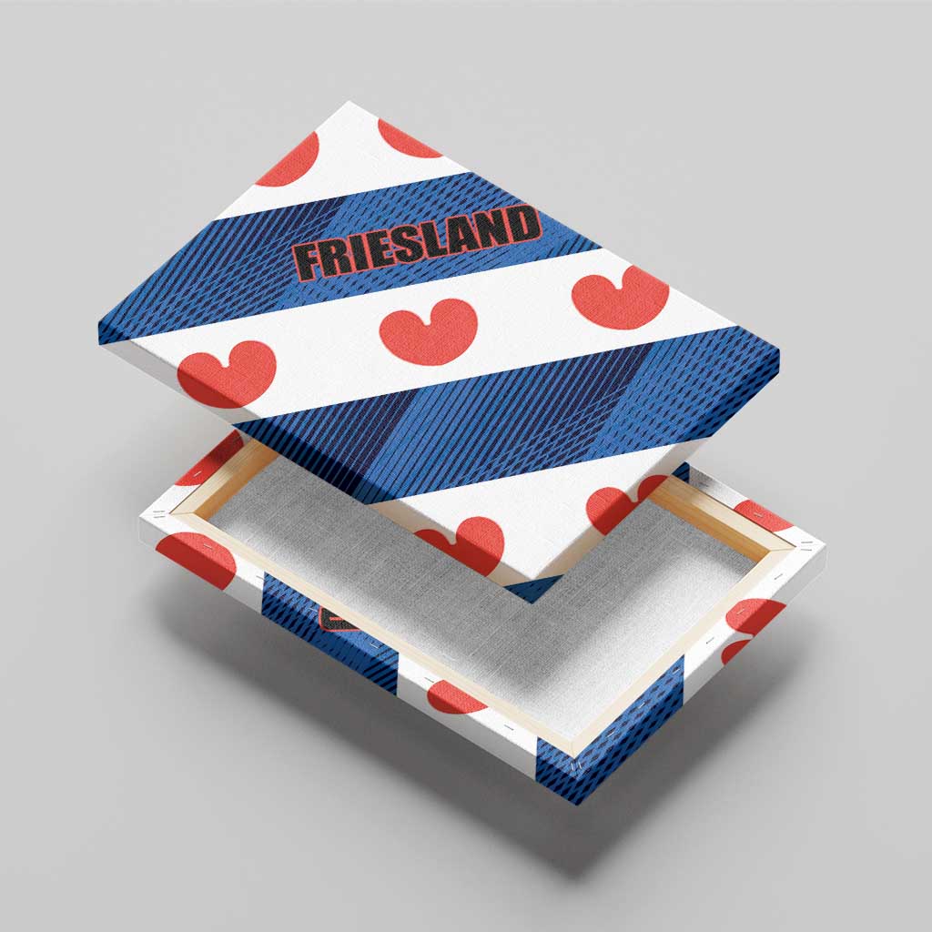 Netherlands Friesland Province Canvas Wall Art Flag Style