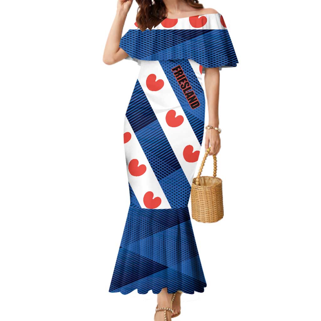Netherlands Friesland Province Family Matching Mermaid Dress and Hawaiian Shirt Flag Style
