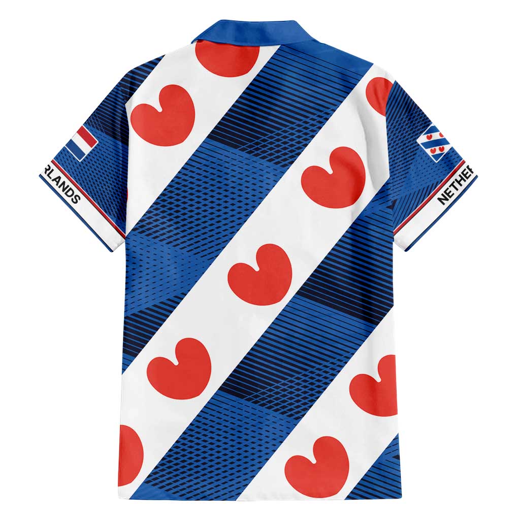 Netherlands Friesland Province Family Matching Off Shoulder Short Dress and Hawaiian Shirt Flag Style