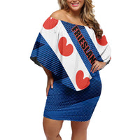 Netherlands Friesland Province Family Matching Off Shoulder Short Dress and Hawaiian Shirt Flag Style