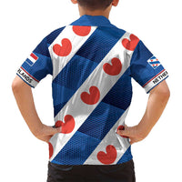 Netherlands Friesland Province Family Matching Summer Maxi Dress and Hawaiian Shirt Flag Style