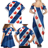 Netherlands Friesland Province Family Matching Summer Maxi Dress and Hawaiian Shirt Flag Style