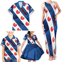 Netherlands Friesland Province Family Matching Tank Maxi Dress and Hawaiian Shirt Flag Style