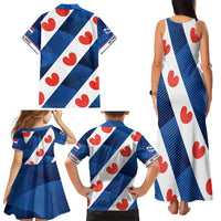Netherlands Friesland Province Family Matching Tank Maxi Dress and Hawaiian Shirt Flag Style