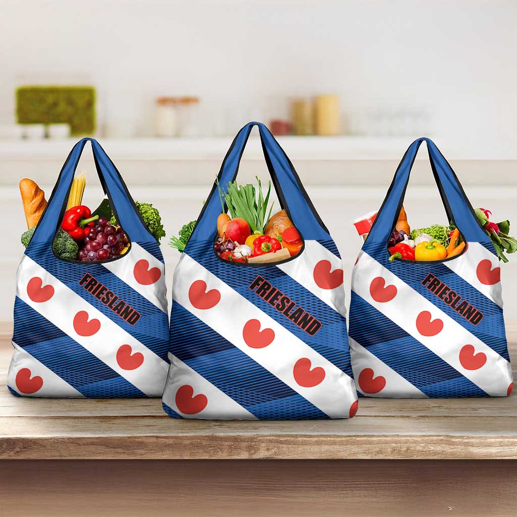 Netherlands Friesland Province Grocery Bag Flag Style