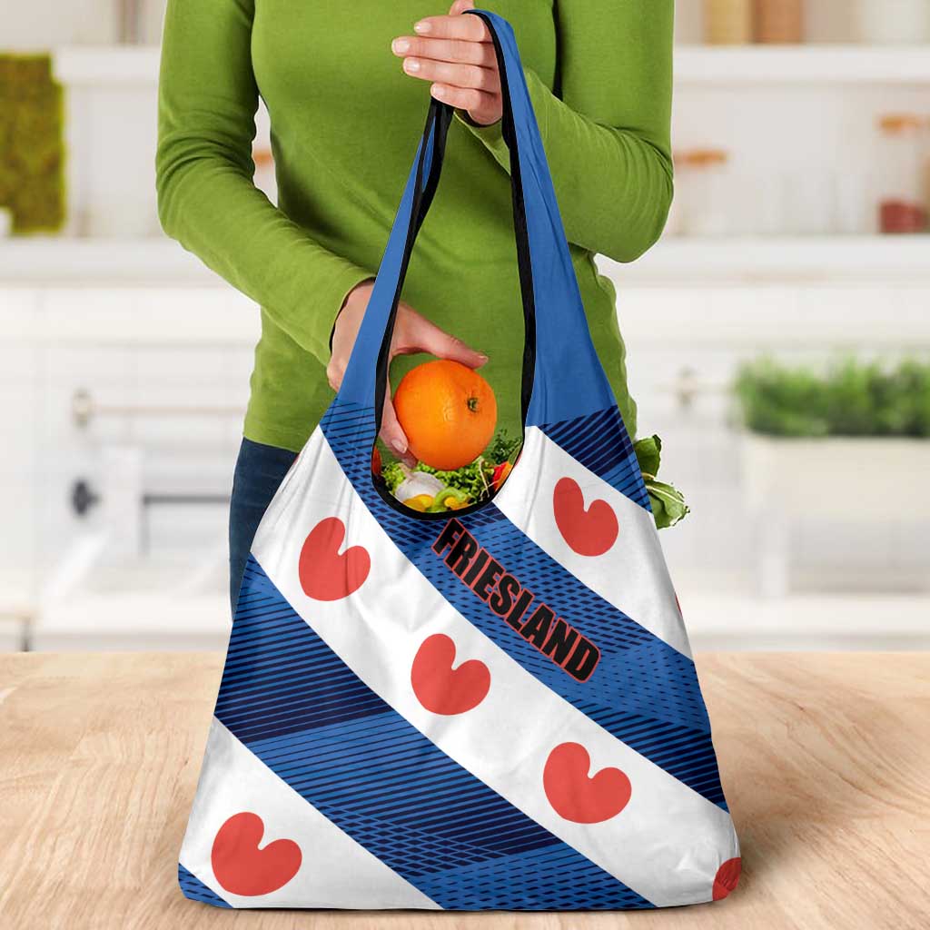 Netherlands Friesland Province Grocery Bag Flag Style