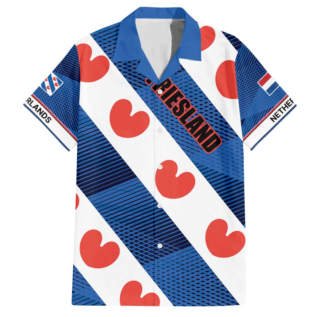 Netherlands Friesland Province Hawaiian Shirt Flag Style