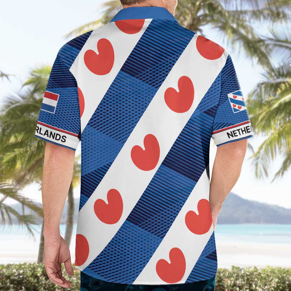 Netherlands Friesland Province Hawaiian Shirt Flag Style