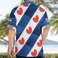 Netherlands Friesland Province Hawaiian Shirt Flag Style