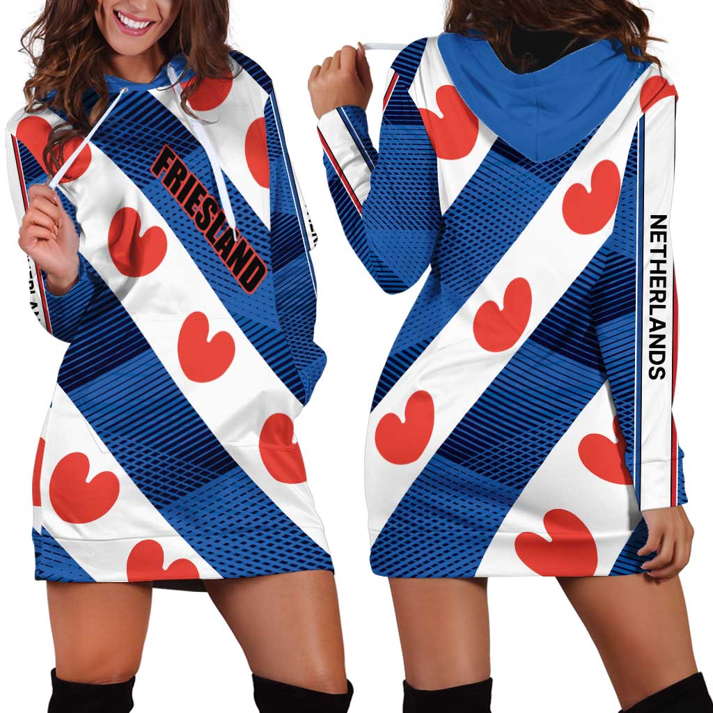 Netherlands Friesland Province Hoodie Dress Flag Style