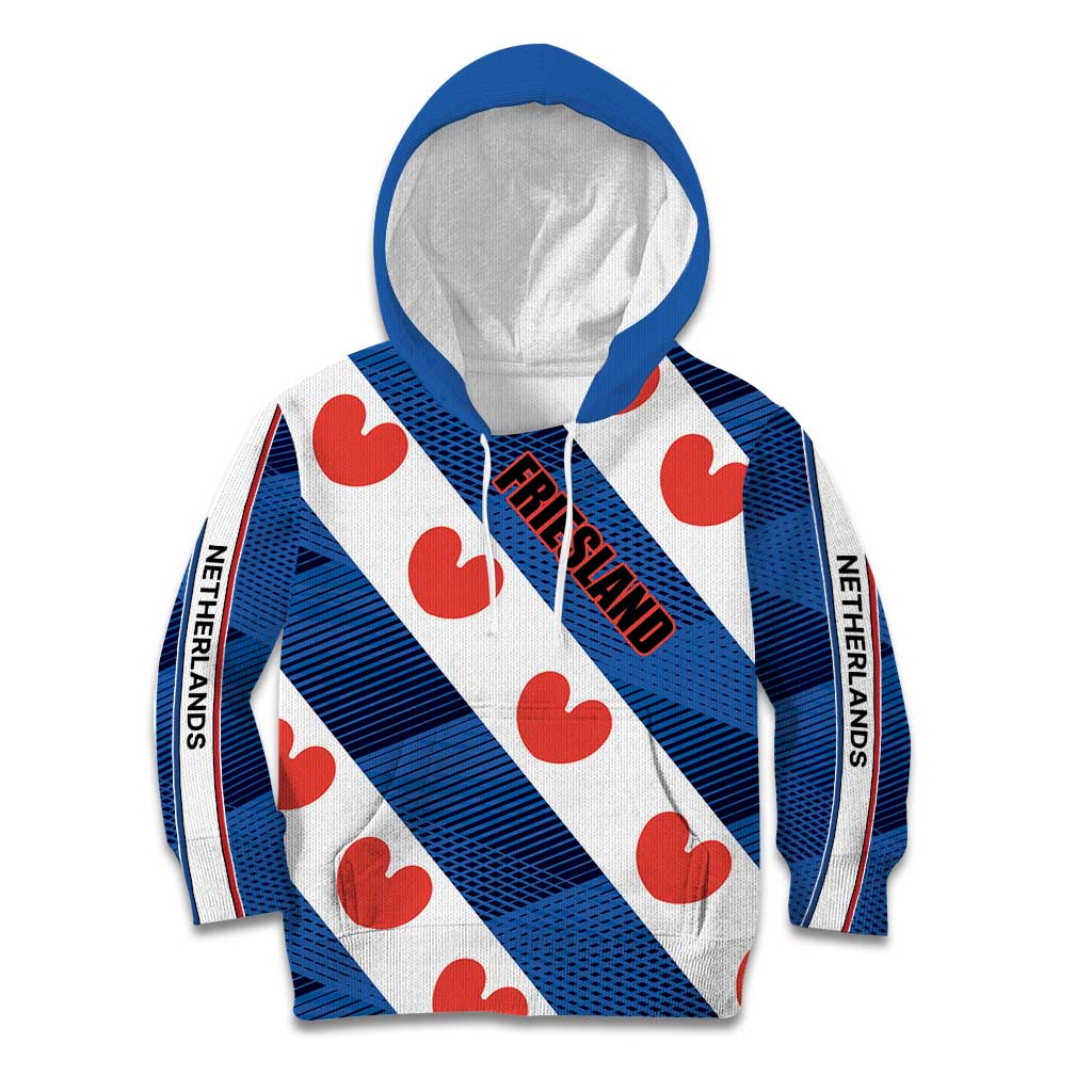 Netherlands Friesland Province Kid Hoodie Flag Style
