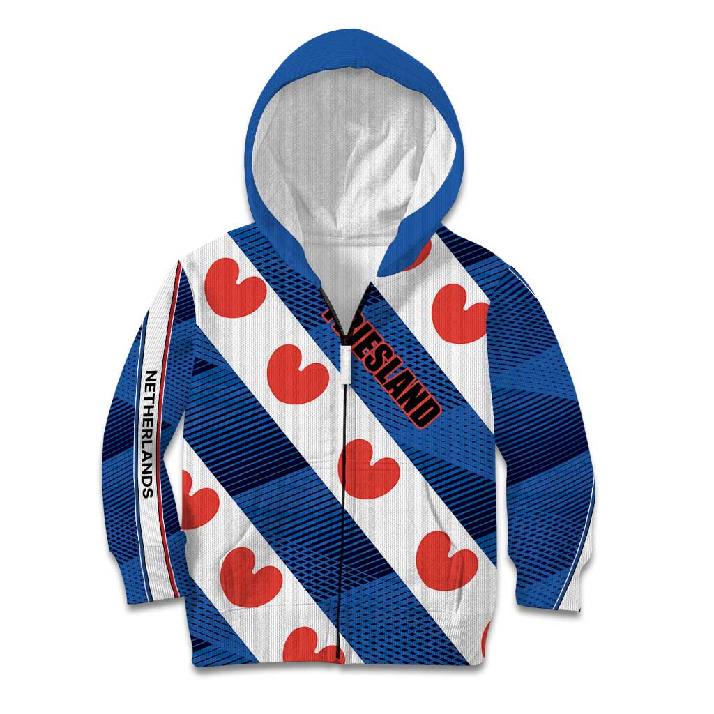 Netherlands Friesland Province Kid Hoodie Flag Style