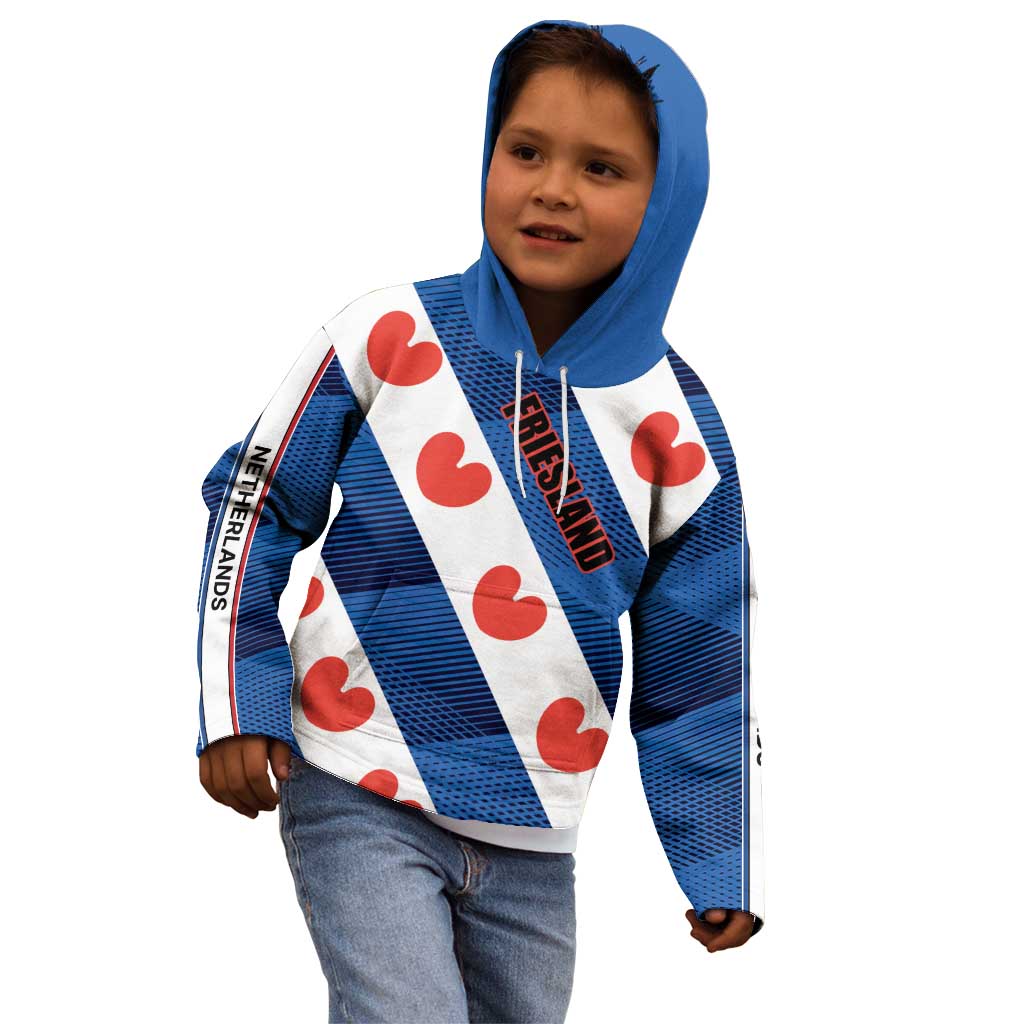 Netherlands Friesland Province Kid Hoodie Flag Style