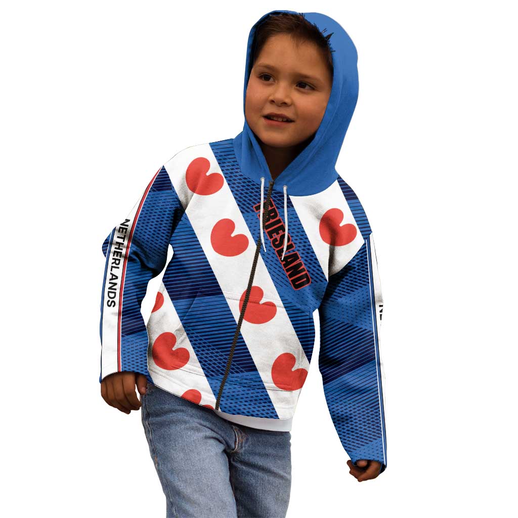Netherlands Friesland Province Kid Hoodie Flag Style
