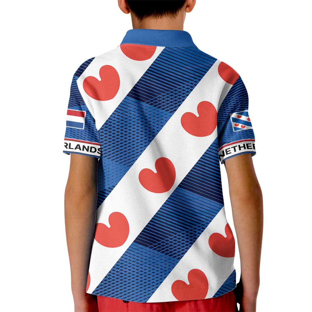 Netherlands Friesland Province Kid Polo Shirt Flag Style