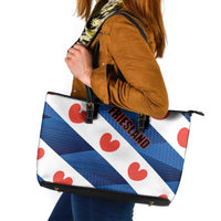 Netherlands Friesland Province Leather Tote Bag Flag Style