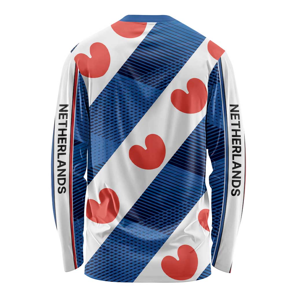 Netherlands Friesland Province Long Sleeve Shirt Flag Style