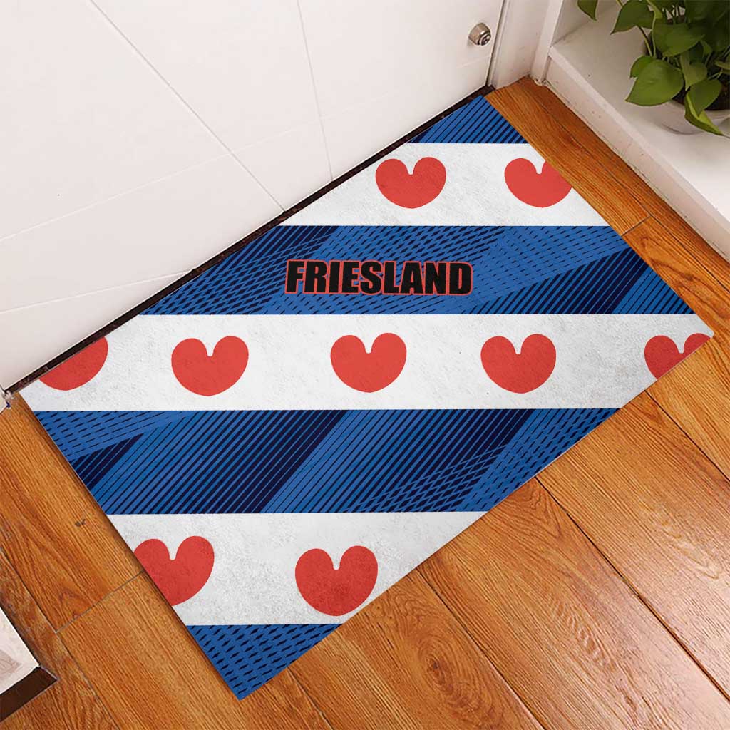 Netherlands Friesland Province Rubber Doormat Flag Style