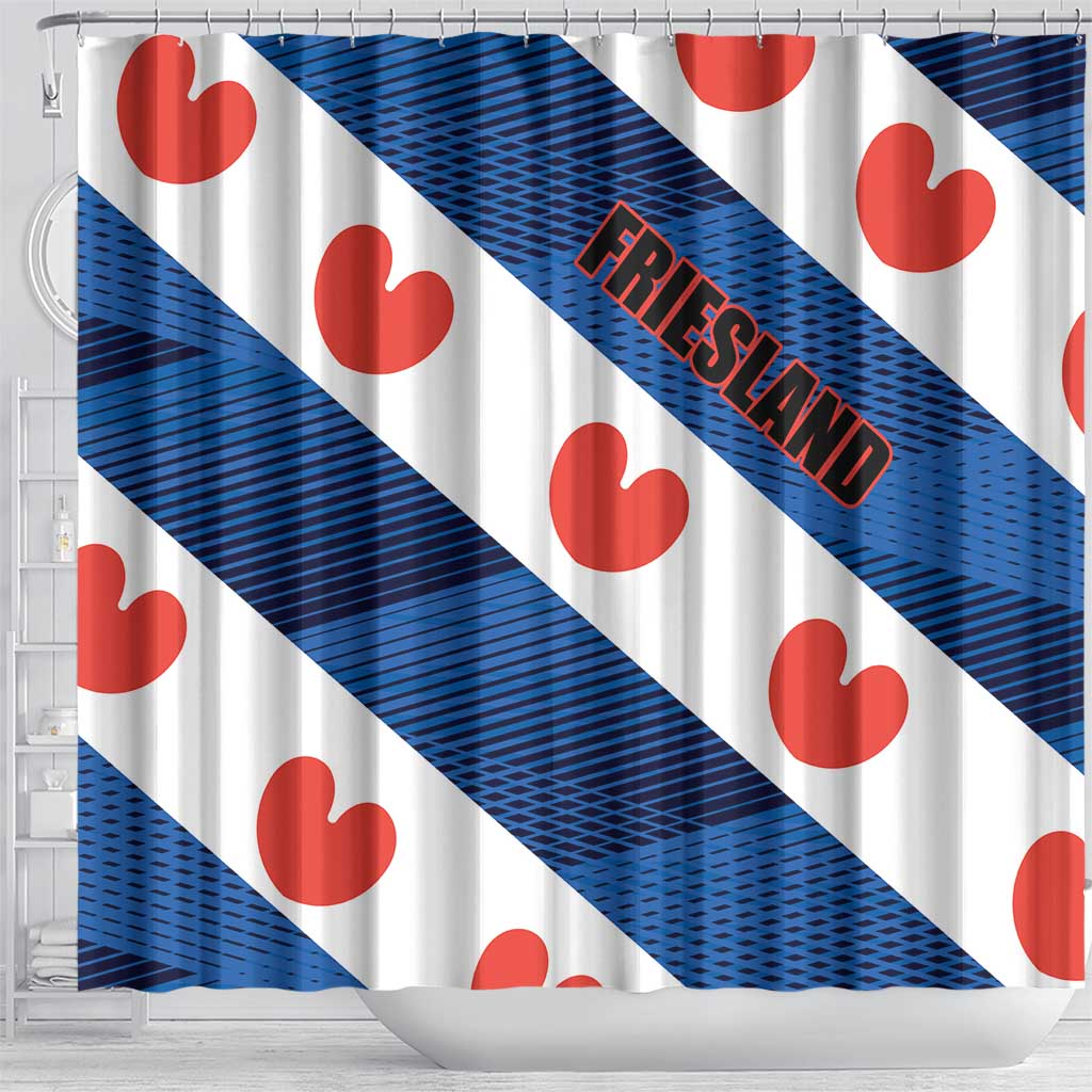 Netherlands Friesland Province Shower Curtain Flag Style