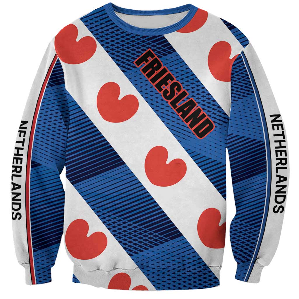 Netherlands Friesland Province Sweatshirt Flag Style