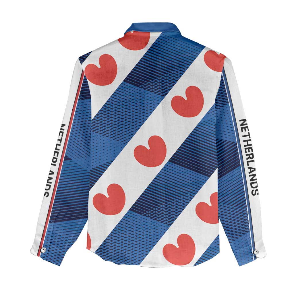 Netherlands Friesland Province Women Casual Shirt Flag Style