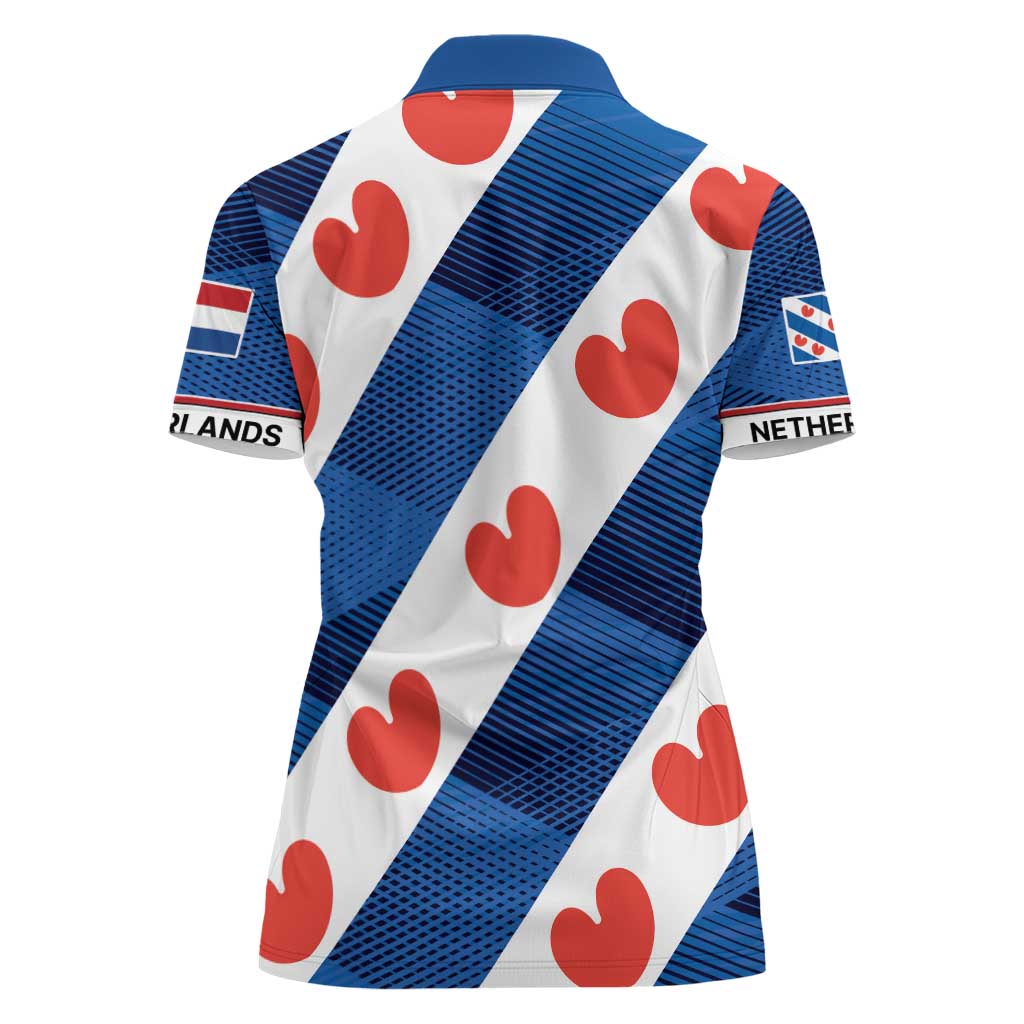 Netherlands Friesland Province Women Polo Shirt Flag Style