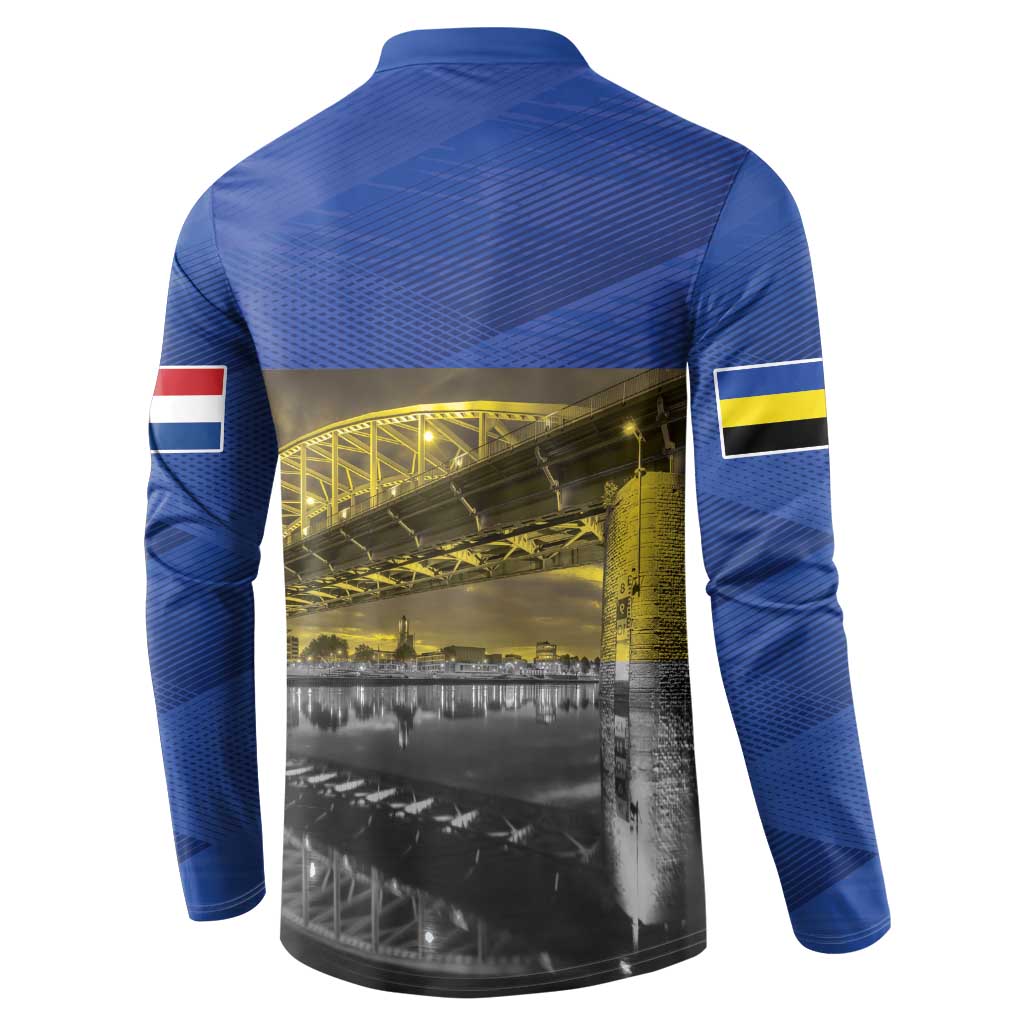 Netherlands Gelderland Province Button Sweatshirt Flag Style