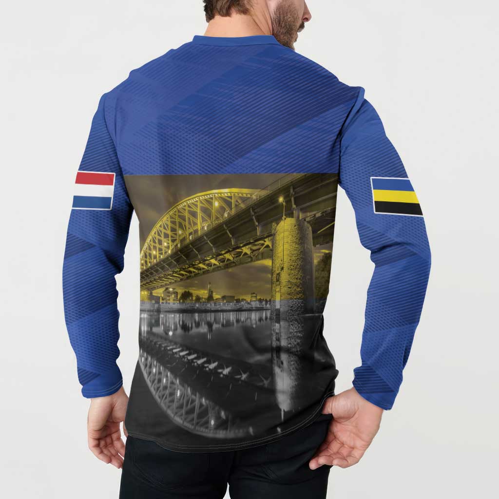 Netherlands Gelderland Province Button Sweatshirt Flag Style