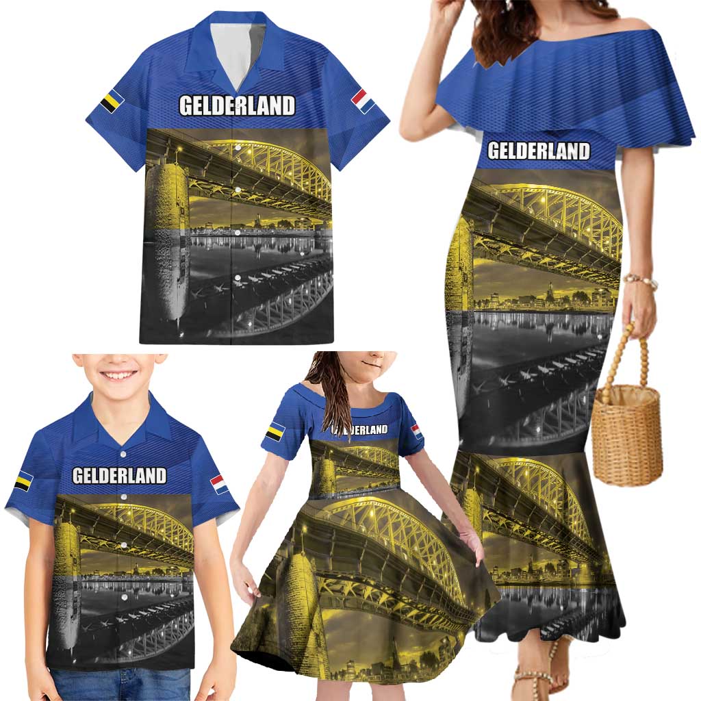 Netherlands Gelderland Province Family Matching Mermaid Dress and Hawaiian Shirt Flag Style