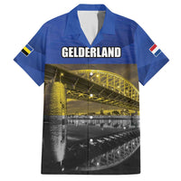 Netherlands Gelderland Province Family Matching Off The Shoulder Long Sleeve Dress and Hawaiian Shirt Flag Style