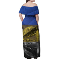 Netherlands Gelderland Province Family Matching Off Shoulder Maxi Dress and Hawaiian Shirt Flag Style