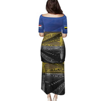 Netherlands Gelderland Province Family Matching Puletasi and Hawaiian Shirt Flag Style