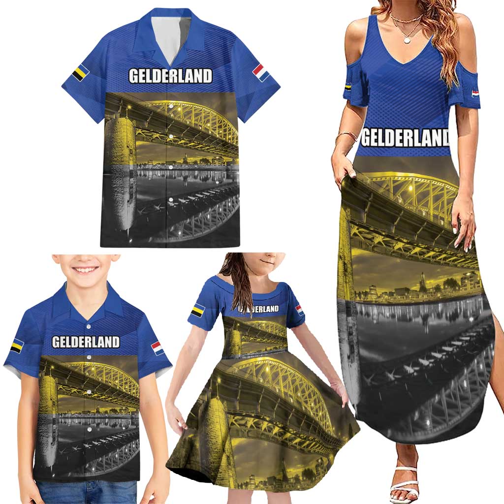 Netherlands Gelderland Province Family Matching Summer Maxi Dress and Hawaiian Shirt Flag Style