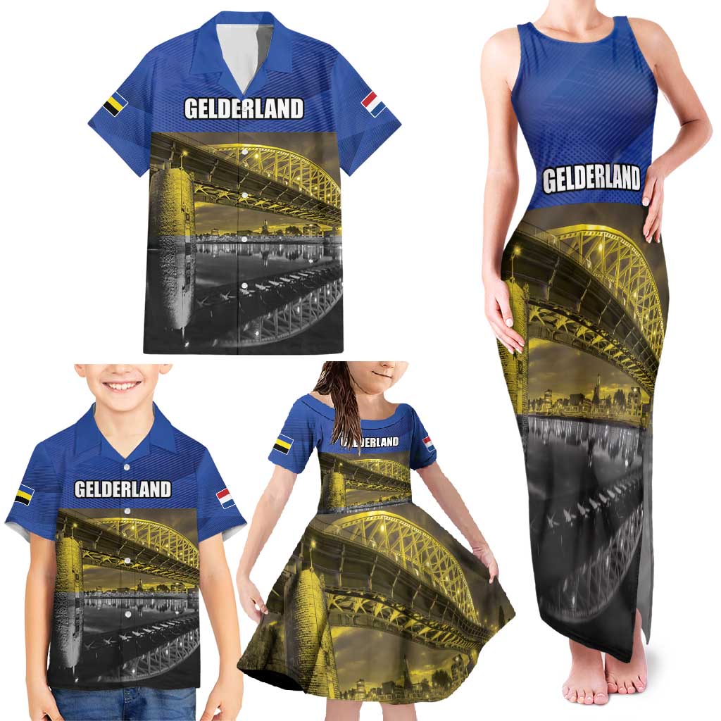 Netherlands Gelderland Province Family Matching Tank Maxi Dress and Hawaiian Shirt Flag Style