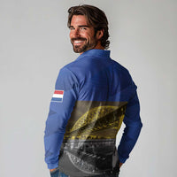 Netherlands Gelderland Province Long Sleeve Polo Shirt Flag Style