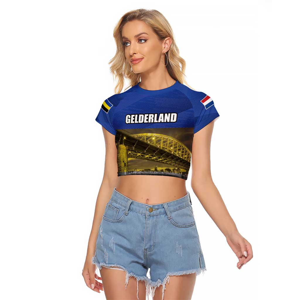 Netherlands Gelderland Province Raglan Cropped T Shirt Flag Style