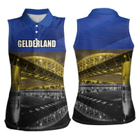 Netherlands Gelderland Province Women Sleeveless Polo Shirt Flag Style