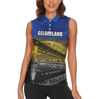 Netherlands Gelderland Province Women Sleeveless Polo Shirt Flag Style